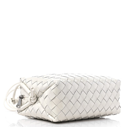 Bottega Veneta Patent Calfskin Intrecciato Small Loop Camera Bag White 4 of 10