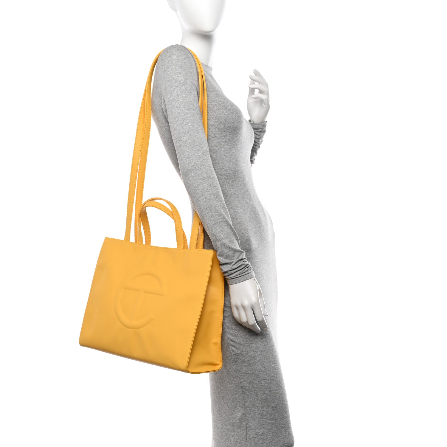 Telfar Vegan Leather Medium Shopping Bag Yellow 2 of 12