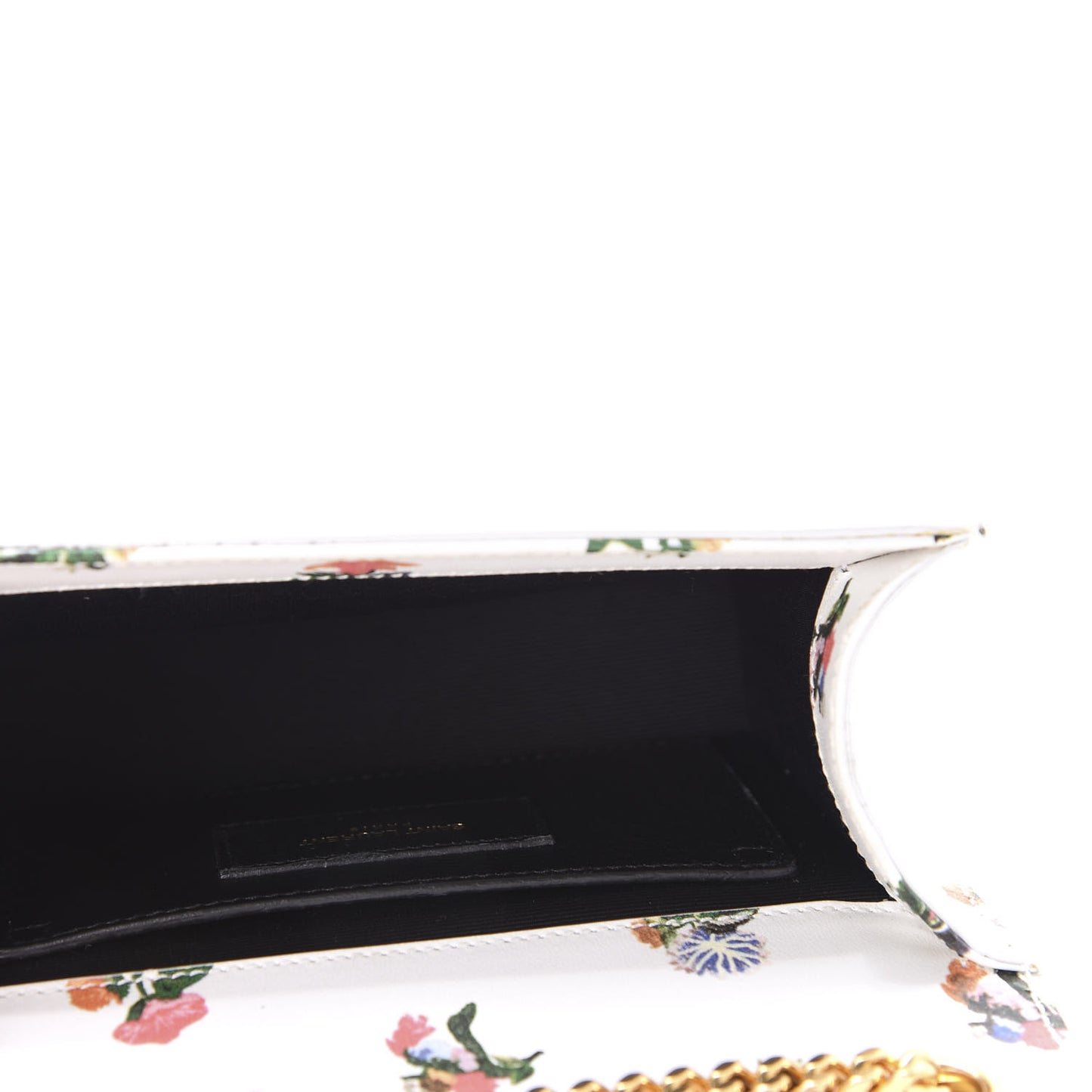 Calfskin Prairie Flower Printed Small Classic Monogram Kate Satchel White