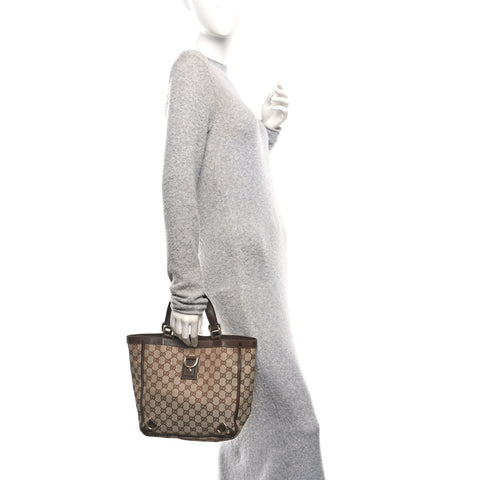 Monogram Small Gold D Ring Tote Brown