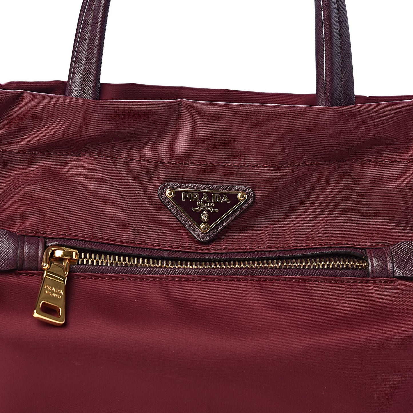 Tessuto Nylon Saffiano Tote Granato