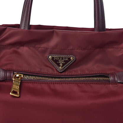 Prada Tessuto Nylon Saffiano Tote Granato 5 of 8