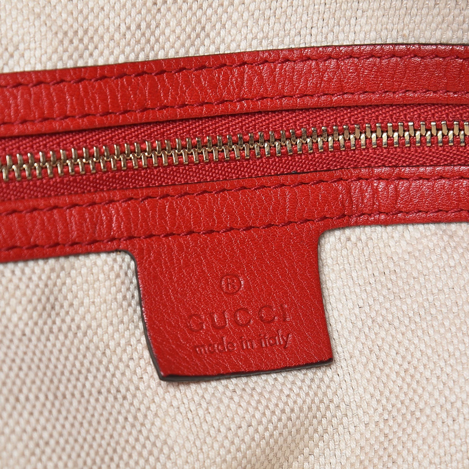 Gucci Pebbled Calfskin Large Soho Shoulder Bag Red 6 of 16