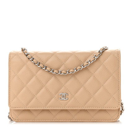 Chanel Caviar Quilted Wallet On Chain WOC Beige 1 of 11