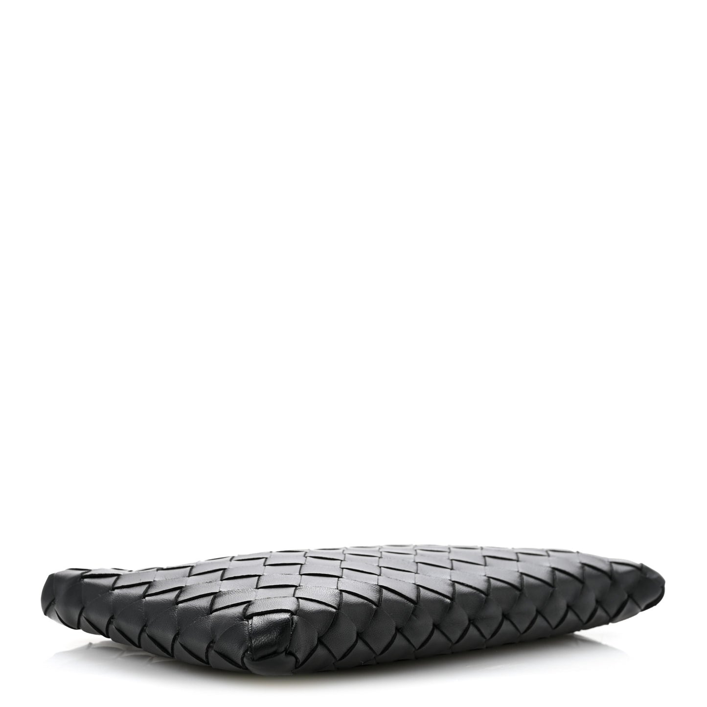 Nappa Intrecciato Small Flat Zip Pouch Black