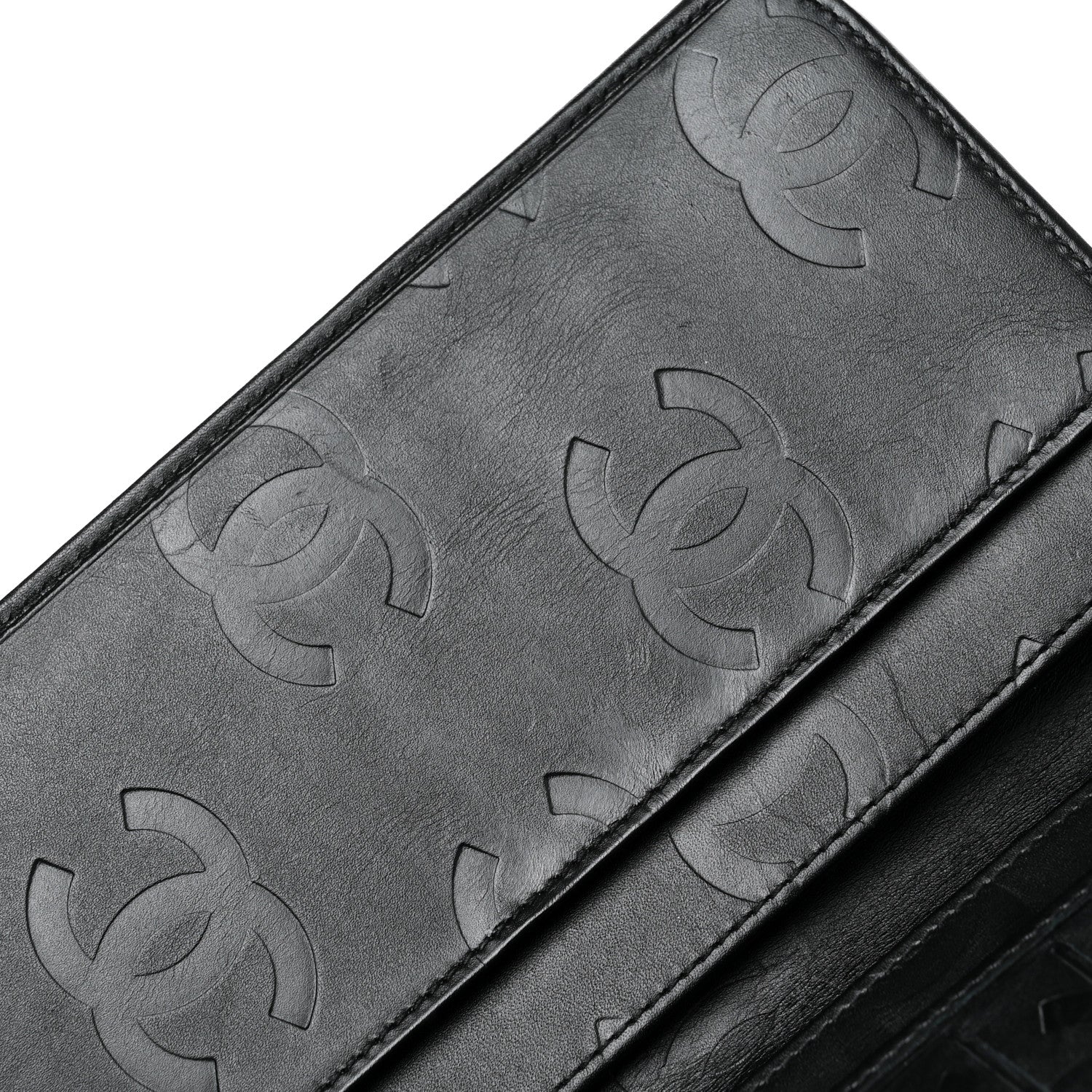 Chanel Calfskin Quilted Cambon Long Double Wallet Black 14 of 15