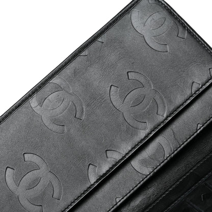 Chanel Calfskin Quilted Cambon Long Double Wallet Black 14 of 15