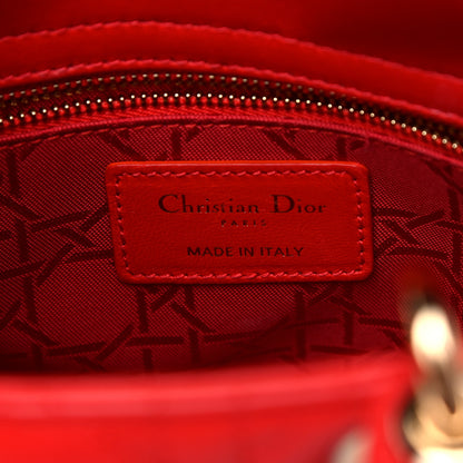 Christian Dior Lambskin Cannage Small Lucky Badges My Lady Dior Red 6 of 15