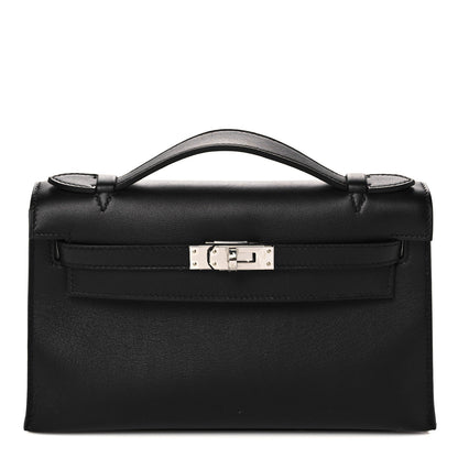 Hermes Swift Kelly Pochette Clutch Black 1 of 29
