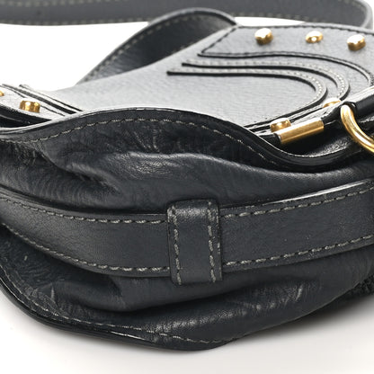 Chloe Calfskin Studded Small Marcie Saddle Bag Dark Grey 9 of 9