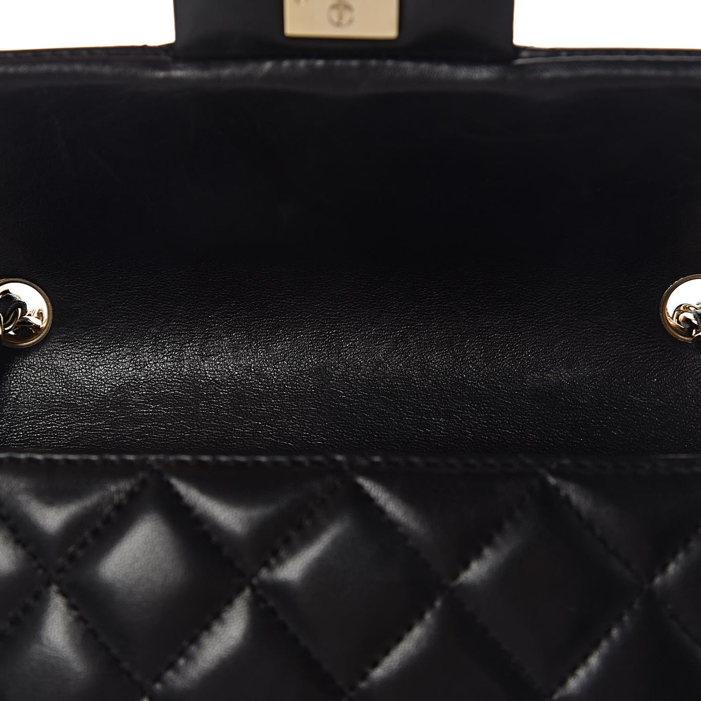 Lambskin Quilted Extra Mini Rectangular Flap Black