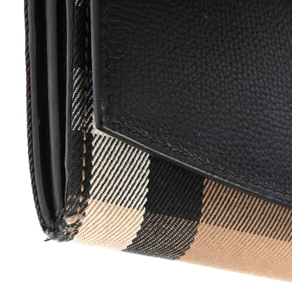 Burberry Grainy Calfskin House Check Henley Wallet On Chain Black 9 of 10