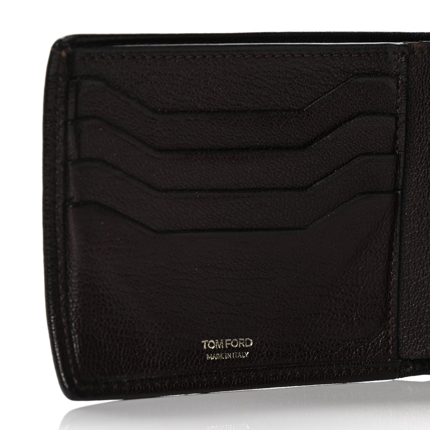 Goatskin Bi-Fold Wallet Dark Brown