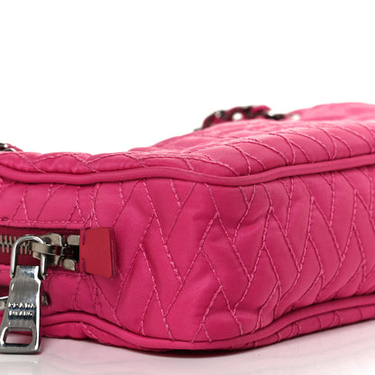 Prada Nylon Tessuto Impuntu Quilted Shoulder Bag Fuxia 10 of 13