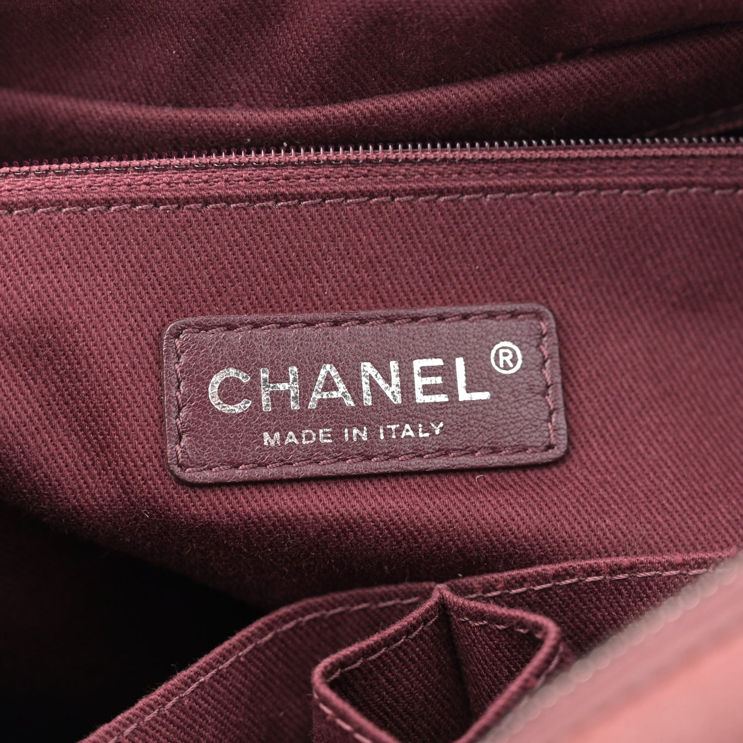 Calfskin Quilted Tote Burgundy