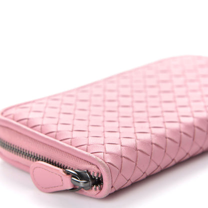 Bottega Veneta Nappa Intrecciato Zip Around Wallet Pink 5 of 7
