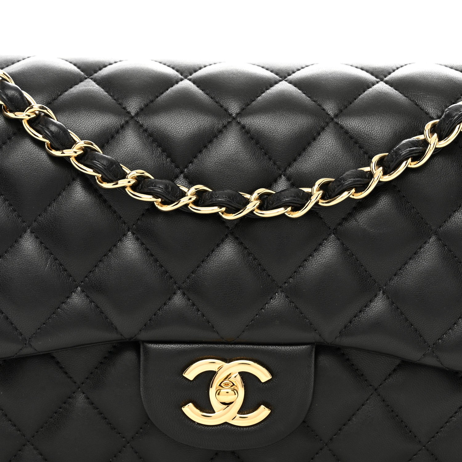 Chanel Lambskin Quilted Jumbo Double Flap Black 5 of 11