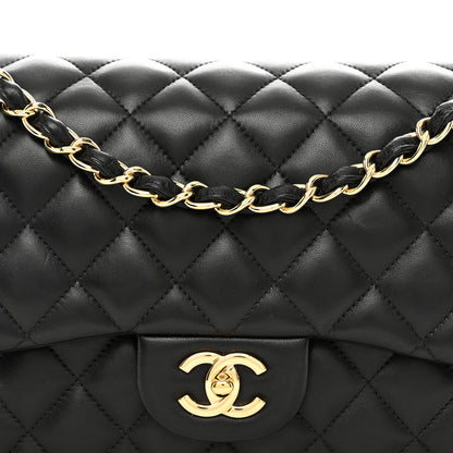 Chanel Lambskin Quilted Jumbo Double Flap Black 5 of 11