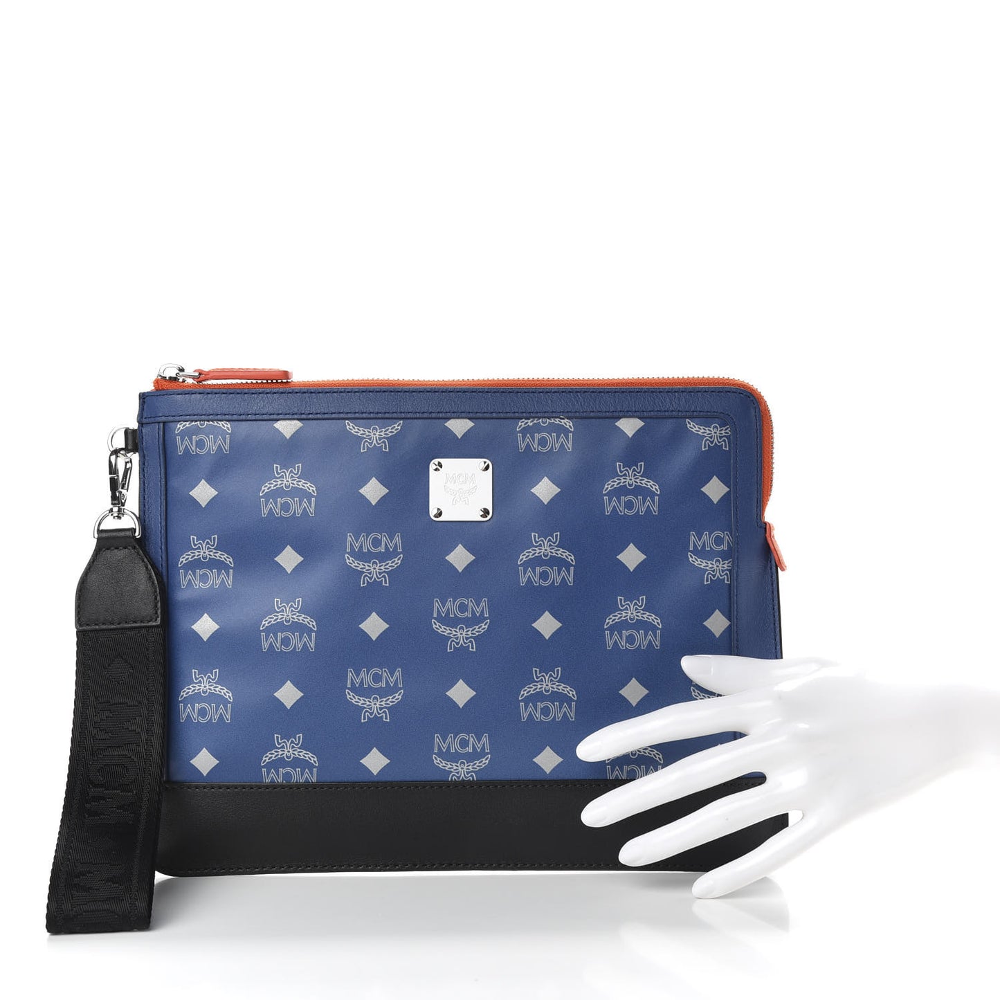 Visetos Reflective Nylon Medium Galaxy Zip Top Wristlet Pouch Estate Blue