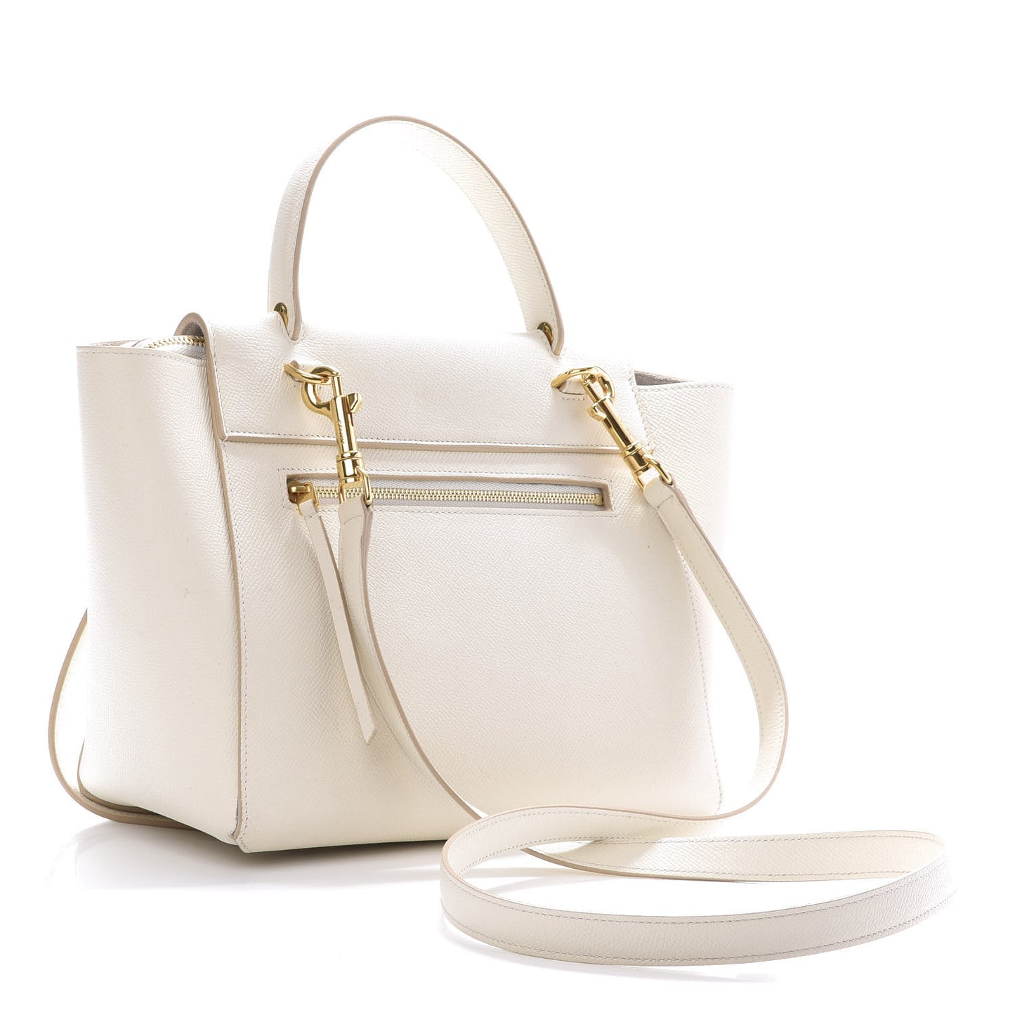 Grained Calfskin Micro Belt Bag White