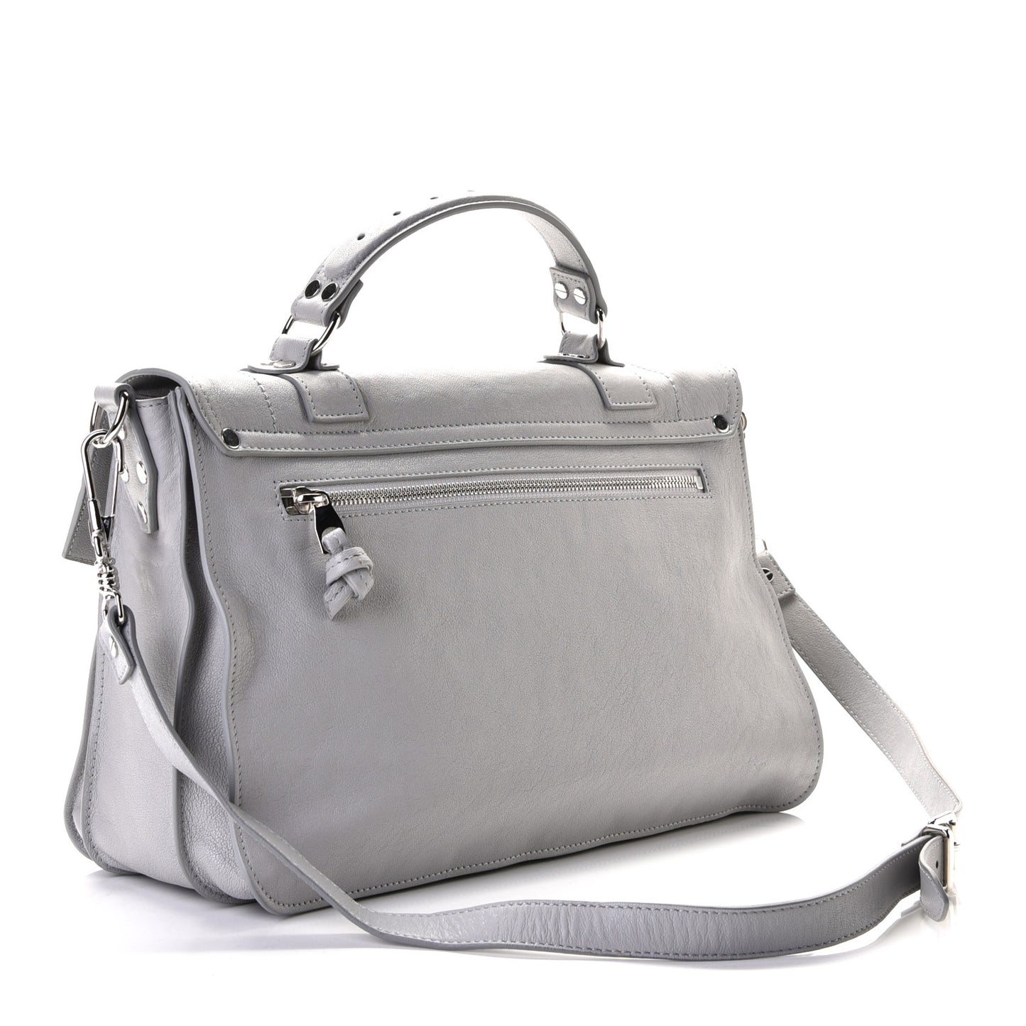 Lambskin Medium PS1 Satchel Concrete Grey