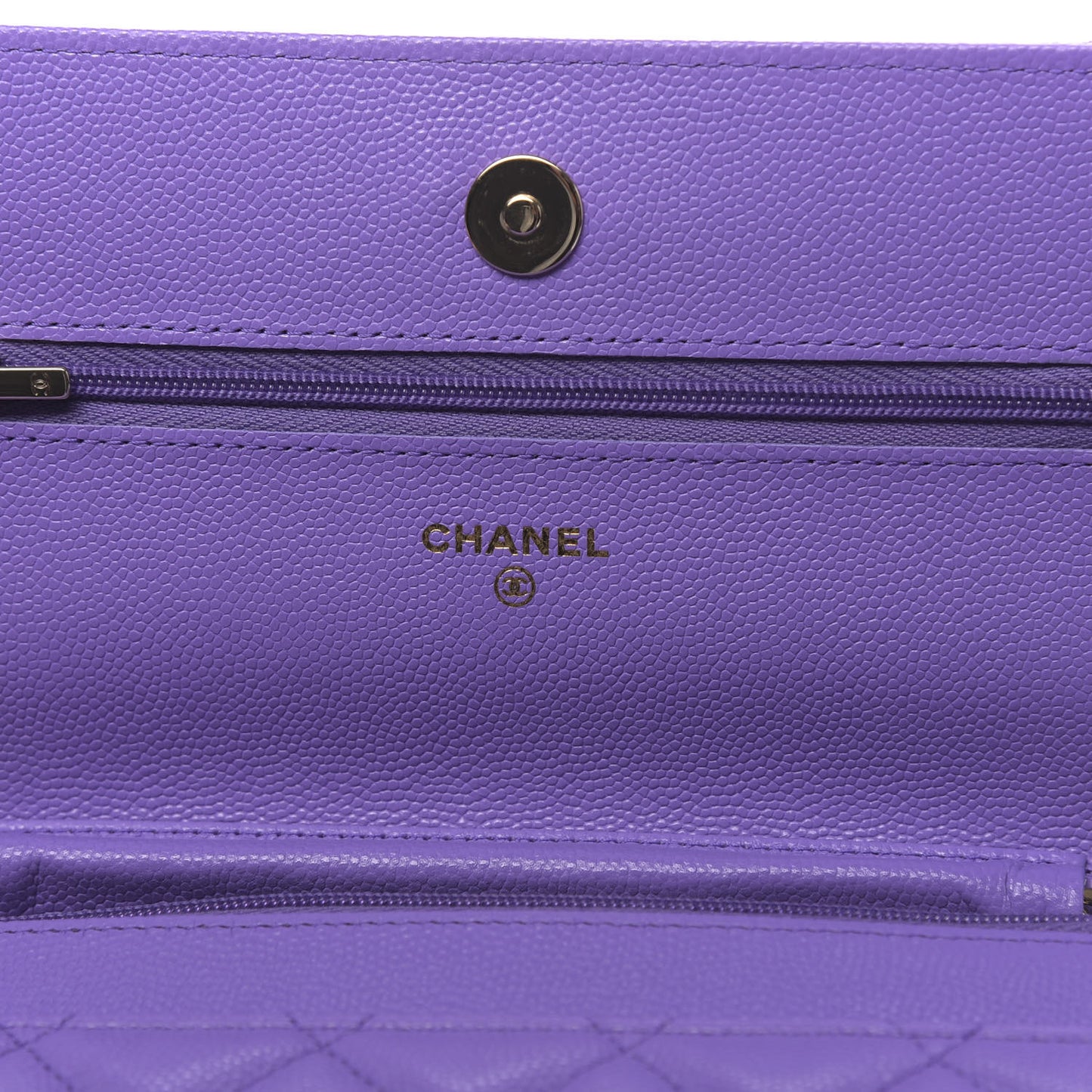 Caviar Quilted Wallet On Chain WOC Purple