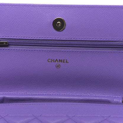 Chanel Caviar Quilted Wallet On Chain WOC Purple 6 of 12