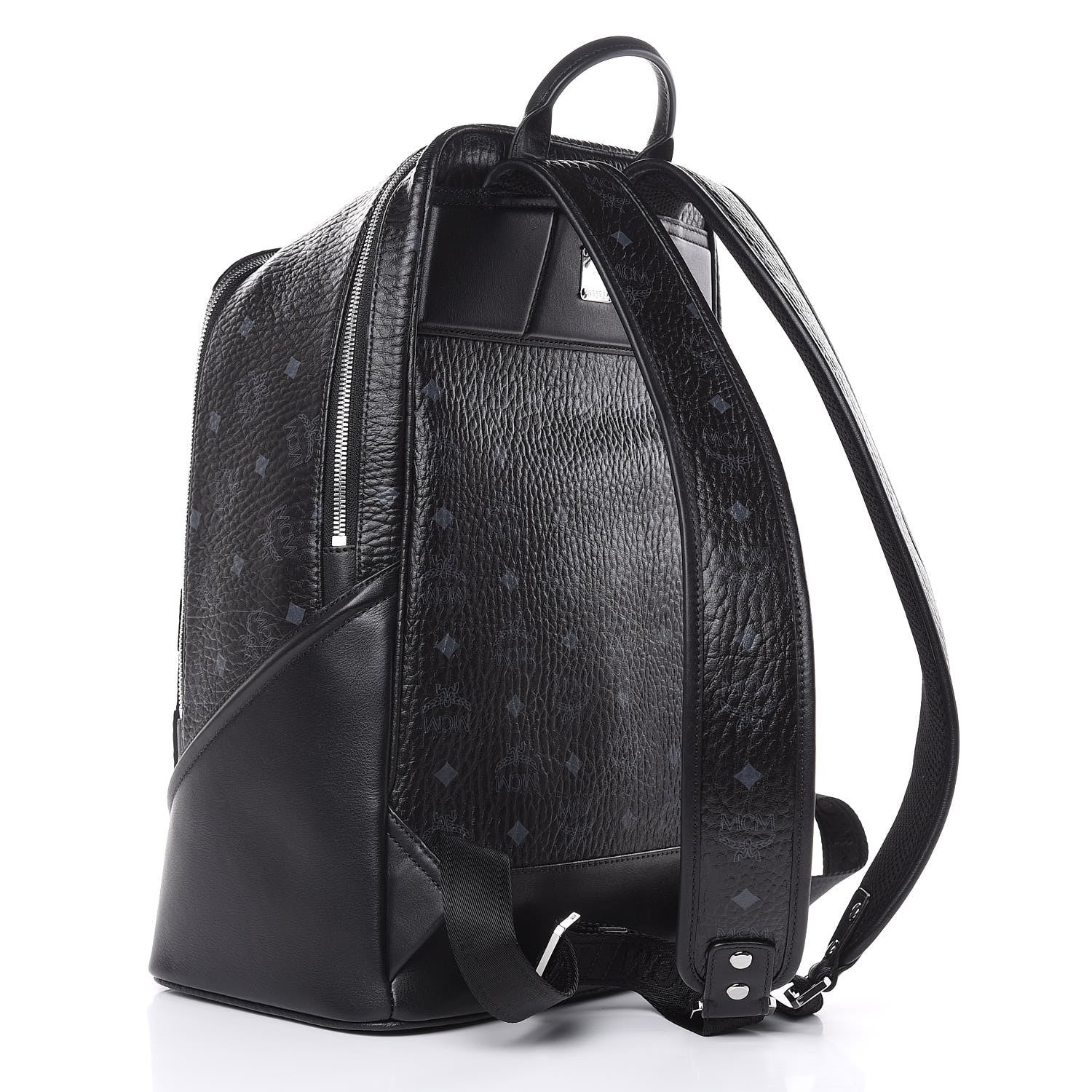 MCM Metallic Visetos Spot MD Backpack Silver Black 3 of 13