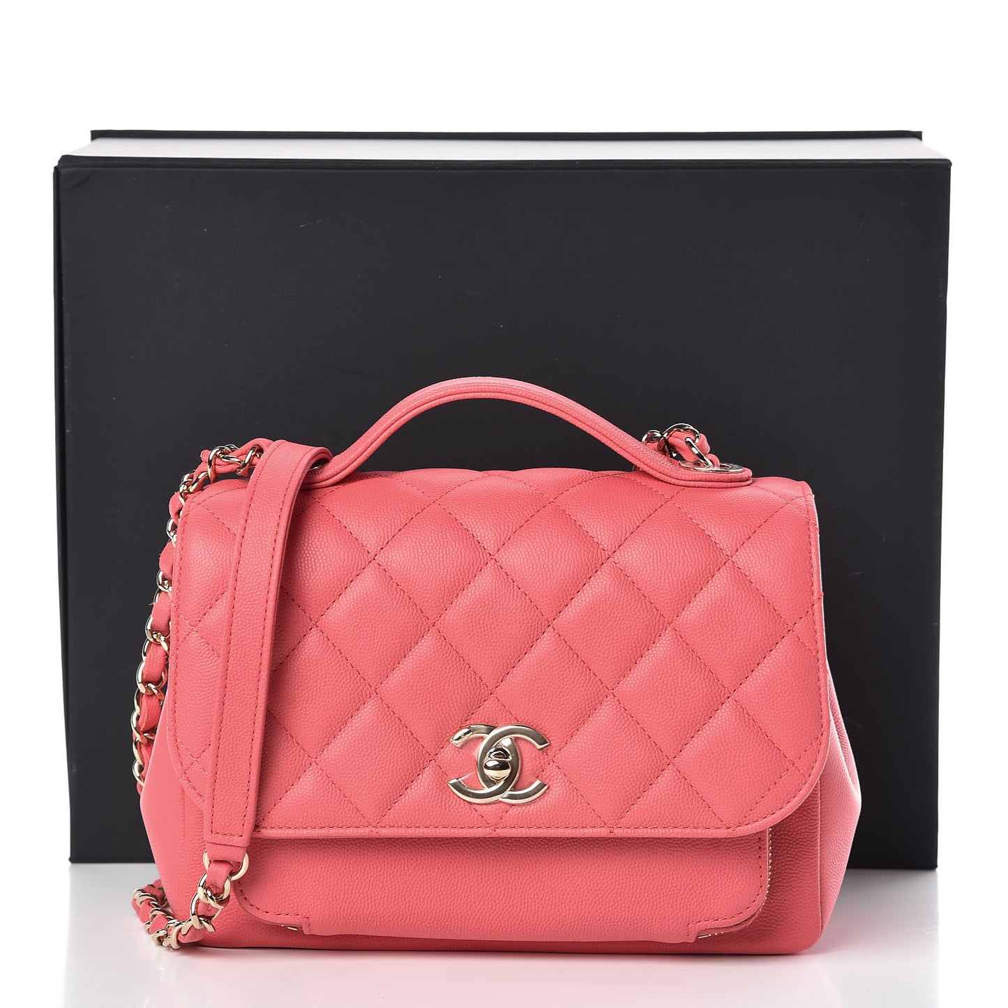 Caviar Quilted Medium Business Affinity Flap Pink