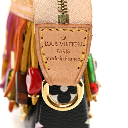 Louis Vuitton Monogram Multicolor Fringe Pochette Accessories Black 6 of 6