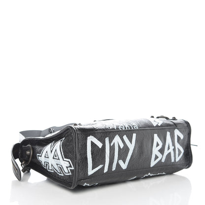 Balenciaga Agneau Classic Hardware Graffiti All Over S City Black 5 of 10