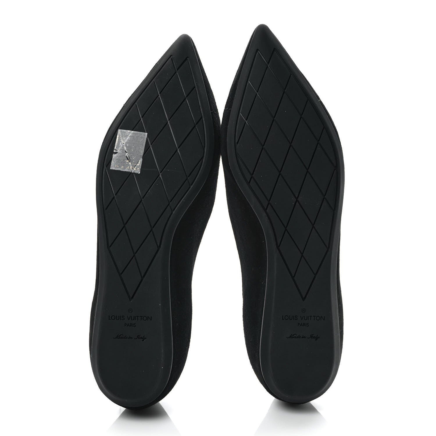 Louis Vuitton Suede Lock It Ballerina Flats 37 Black 5 of 9