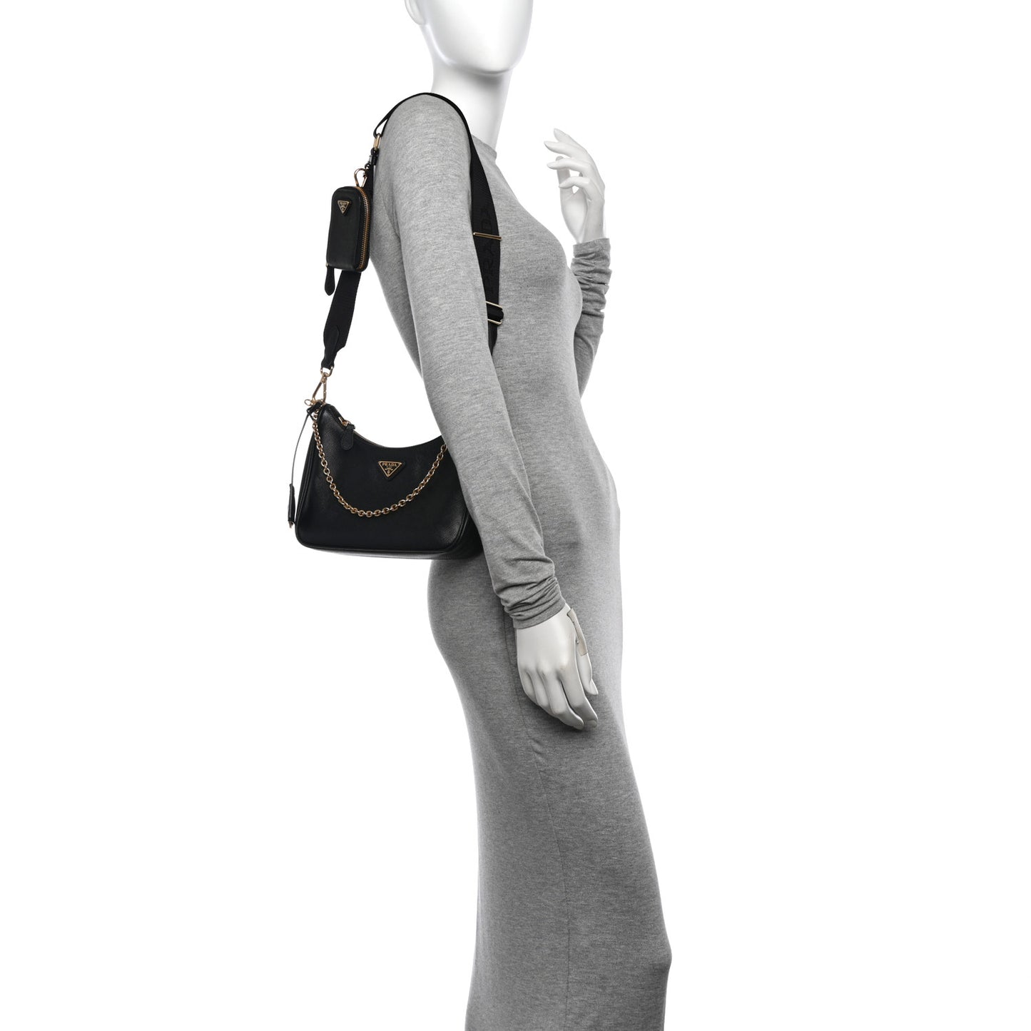 Saffiano Lux Re-Edition 2005 Shoulder Bag Black