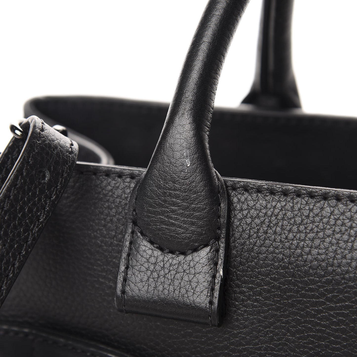 Grained Calfskin Suede Small Neo Executive Shopper Tote Black