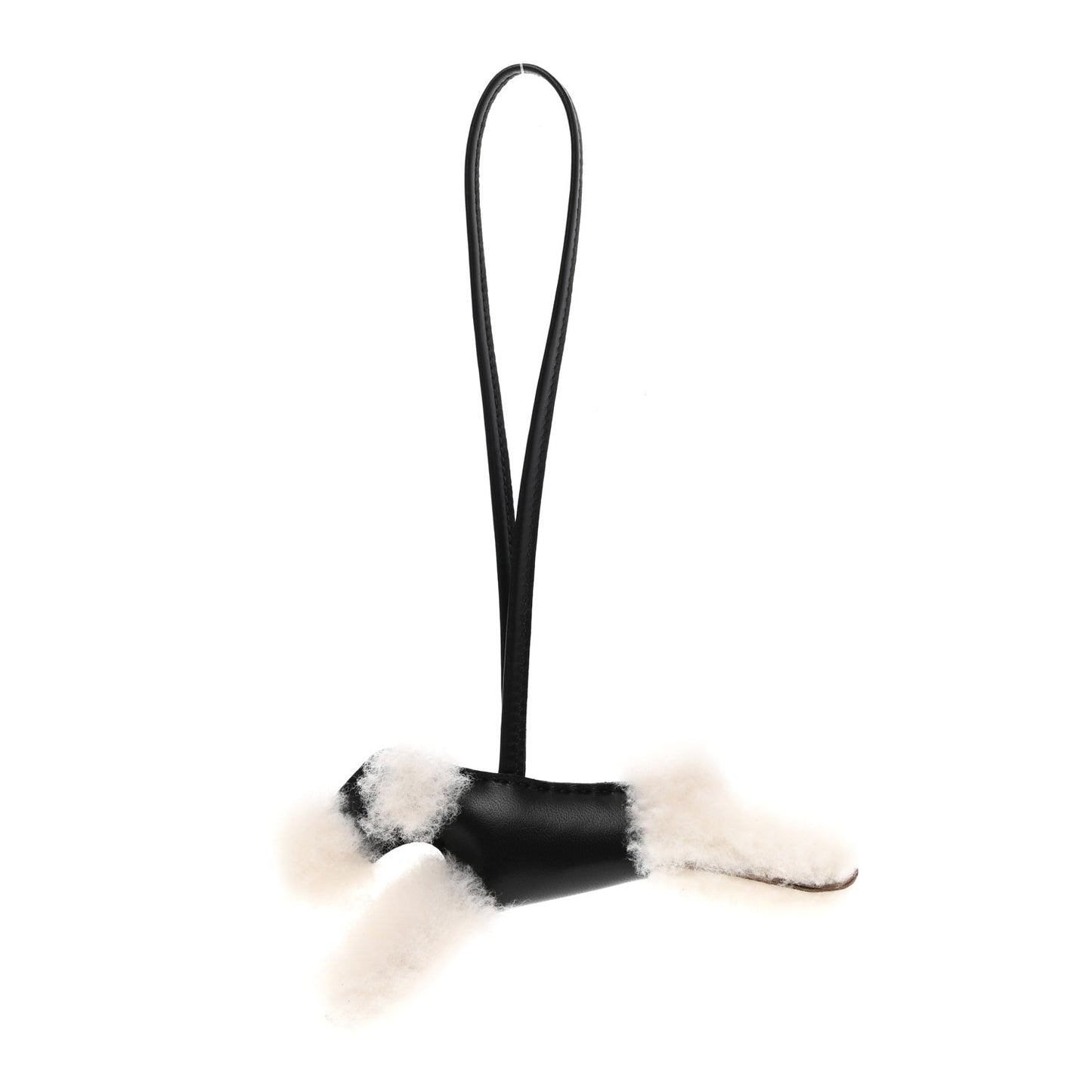 Milo Lambskin Shearling Budy Charm Black