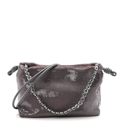Loewe Sequin Medium Donut Chain Flamenco Knot Clutch Grey 1 of 10
