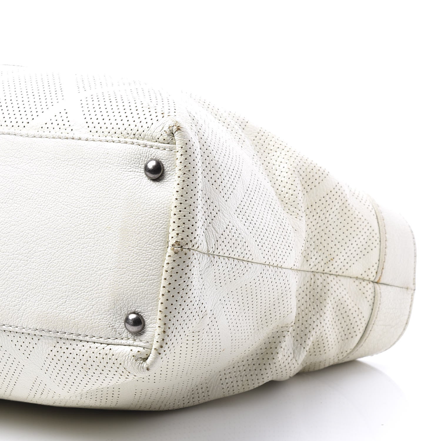 Chanel Goatskin Perforated Large CC Tote White 10 of 13