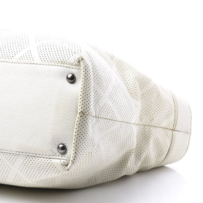 Chanel Goatskin Perforated Large CC Tote White 10 of 13