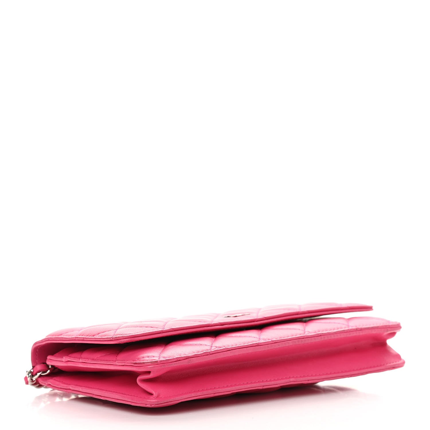 Chanel Lambskin Quilted Wallet On Chain WOC Dark Pink 4 of 12