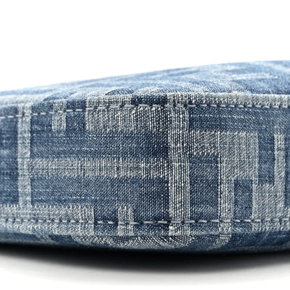 Fendi Denim Vitello King F is Fendi FF Embroidered Baguette Pouch Denim Sand 10 of 11
