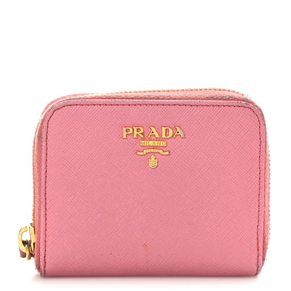 Prada Saffiano Metal Zip Coin Purse Geranio 1 of 9