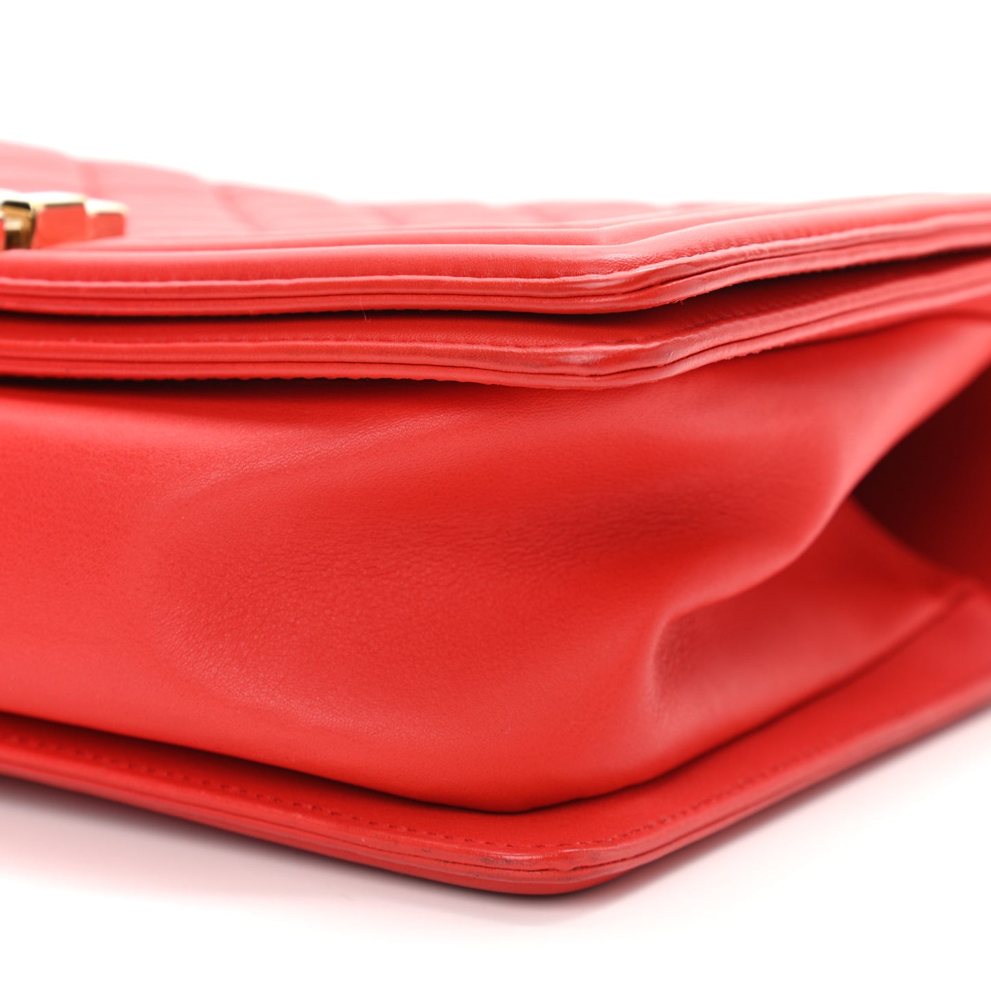 Lambskin Quilted Medium Boy Flap Red