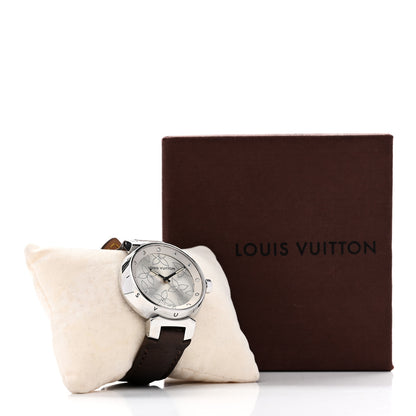 Louis Vuitton Stainless Steel Douceur Diamond Mother of Pearl 34mm Tambour Lovely Quartz Watch 5 of 5