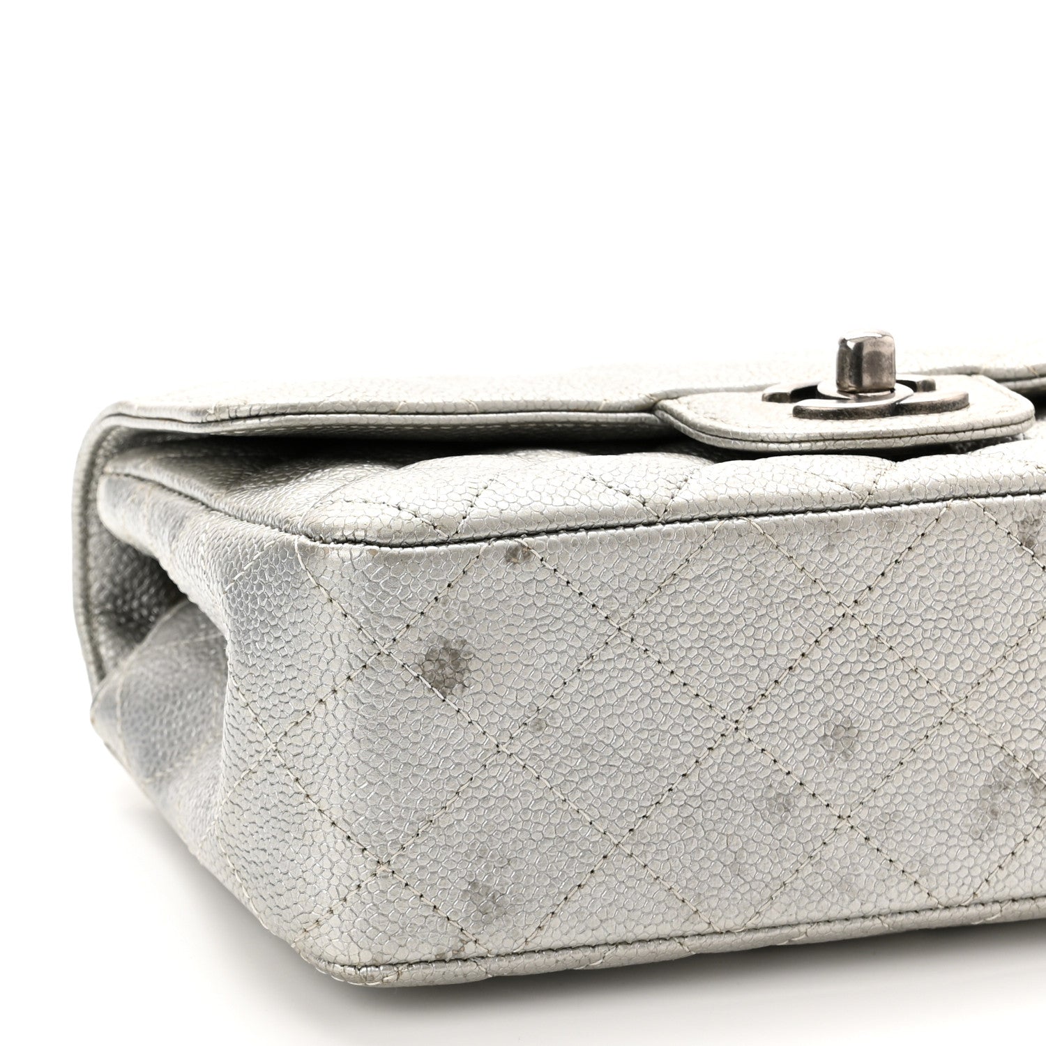 Chanel Metallic Caviar Quilted Mini Rectangular Flap Silver 9 of 12
