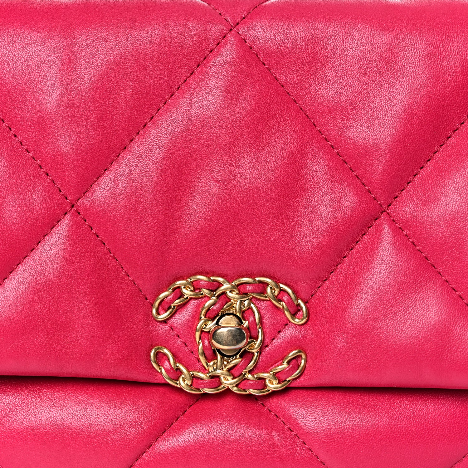 Chanel Goatskin Quilted Medium Chanel 19 Flap Pink 9 of 10