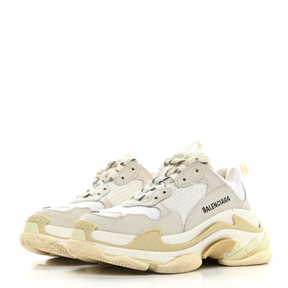 Balenciaga Fabric Mesh Womens Triple S Sneakers 37 White 3 of 10
