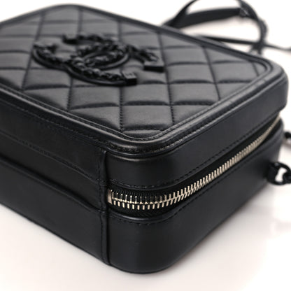 Chanel Lambskin Quilted Small CC Filigree Vanity Case Black 9 of 9