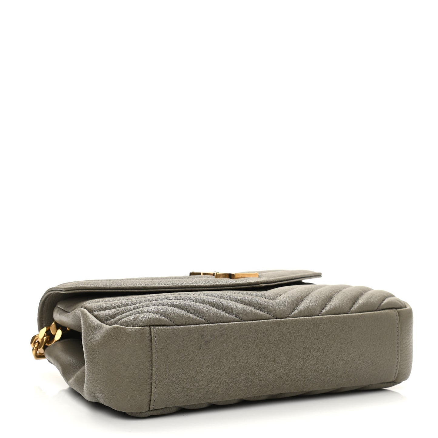 Sheepskin Matelasse Chevron Monogram Medium College Bag Seaweed