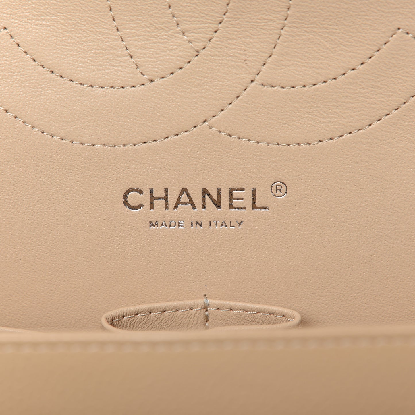 Caviar Quilted Jumbo Double Flap Beige Clair