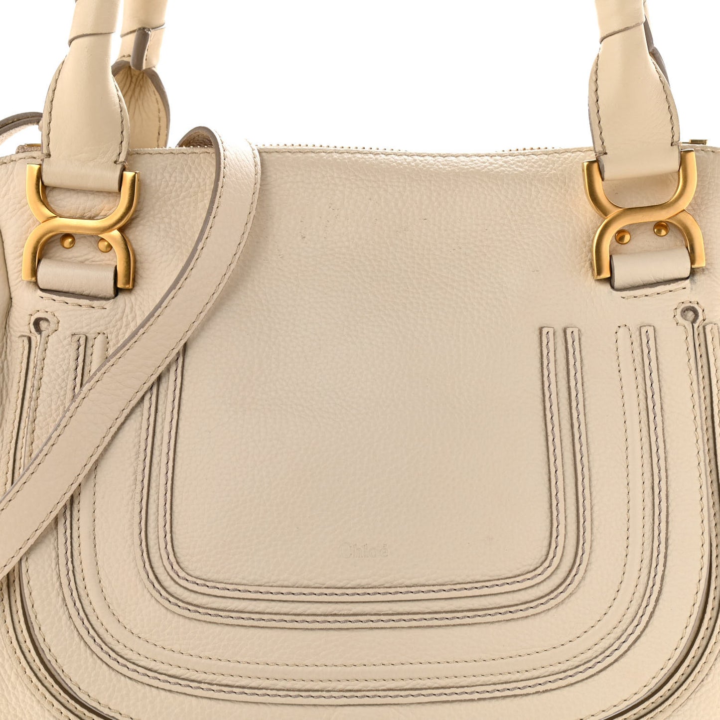 Calfskin Medium Marcie Satchel Cream